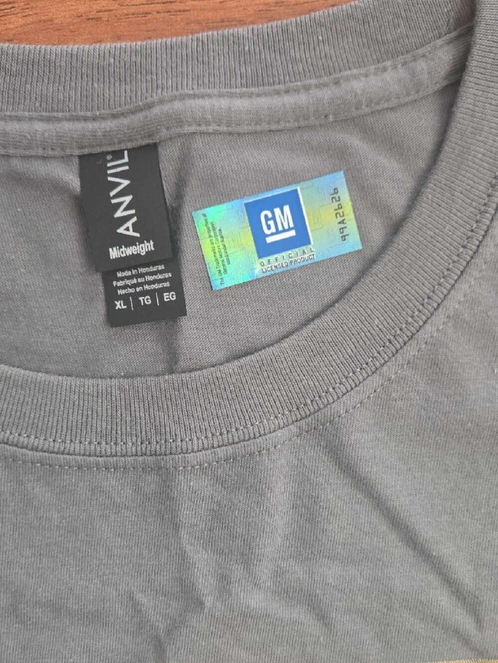 Anvil GM Gray Tee with Blue and White Chevrolet Truck Graphic - Picture 2 of 3